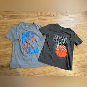 Boy 8 Cat & Jack Graphic T-Shirts Sports Baseball Basketball short sleeve grey